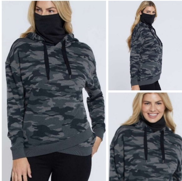 Seven7 Tops - Seven7 Camouflage Mask Hoodie Sweatshirt-NWT